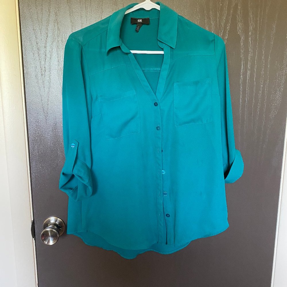Polyester Long Sleeve Sheer Shirt